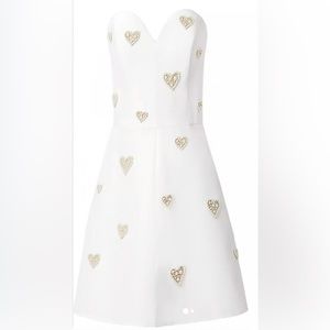 Carolina Herrera embroidered heart strapless mini dress, worn once!